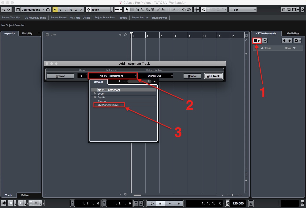 cubase instrument track no sound