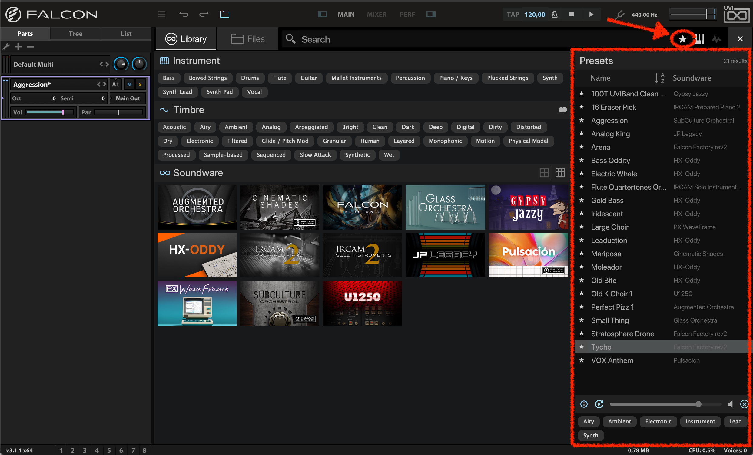 Falcon3.1_LibraryBrowser_Favorites.png