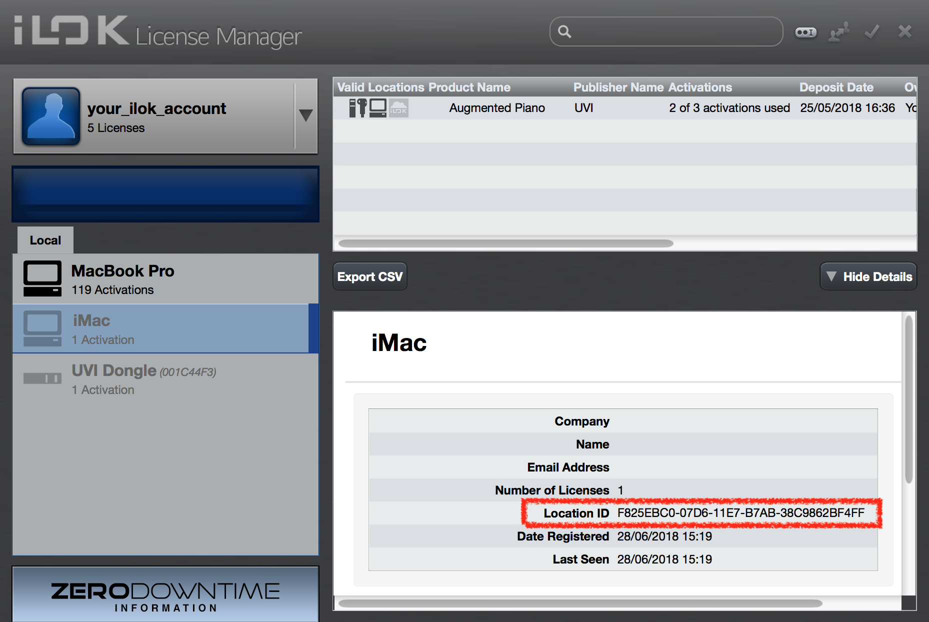 uvi ultramini cannot find ilok activation code